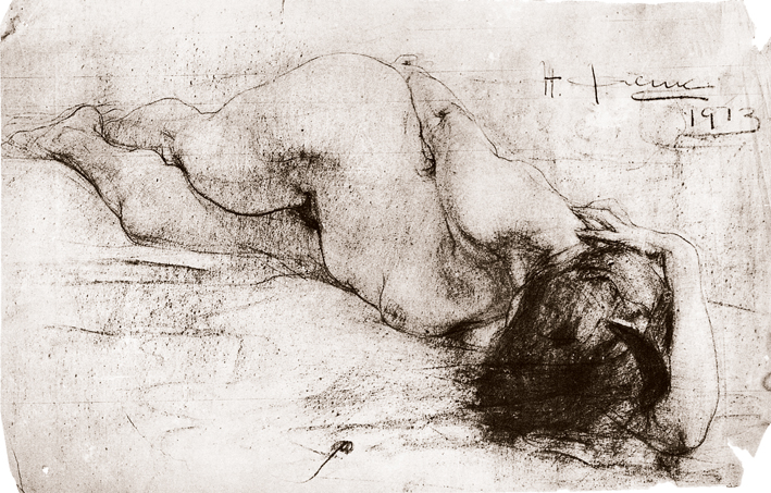  Nicolai Ivanovich Fechin —— 斜躺着的裸女 (2)